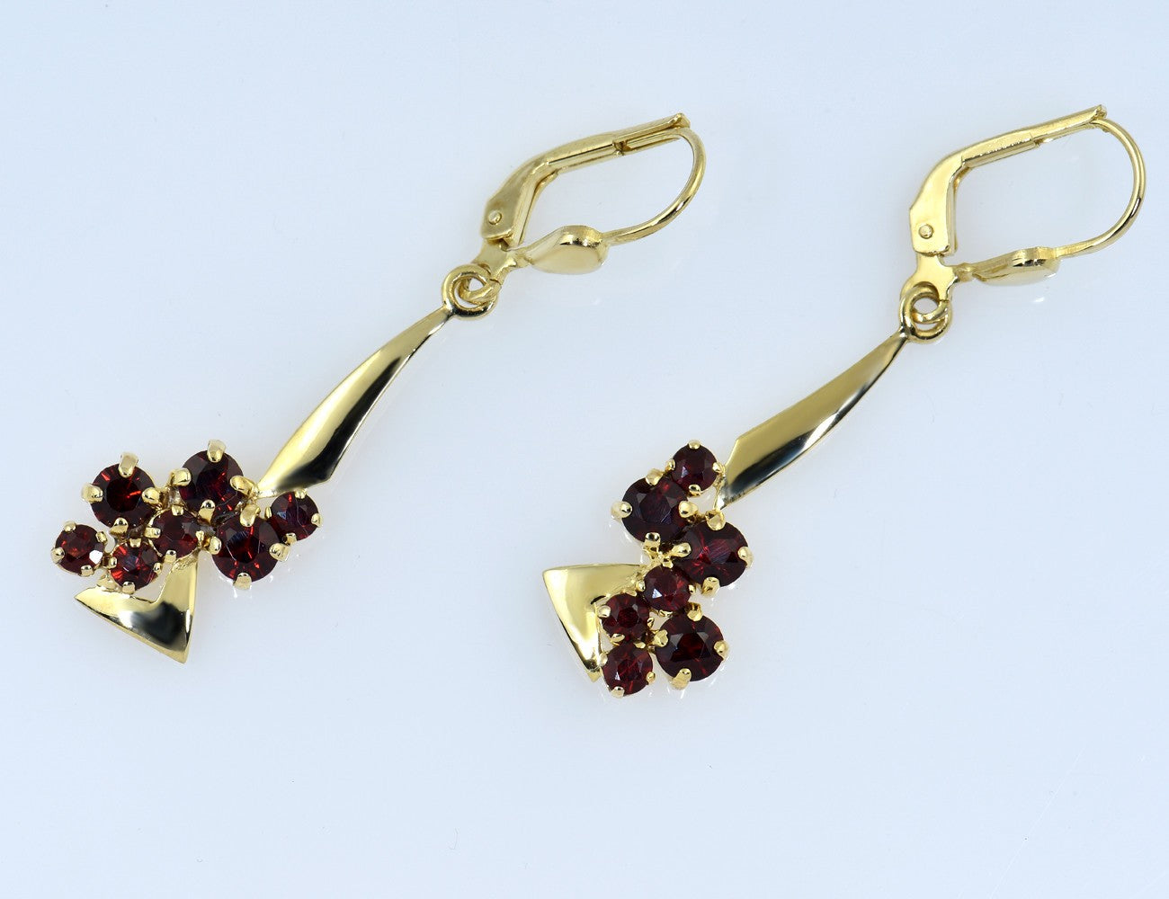 Ohrringe Ohrhänger Granat 333/000 8 K Gelbgold