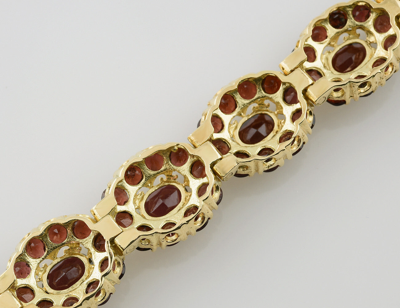 Granat Armband 585/000 14 K Gelbgold 19 cm lang