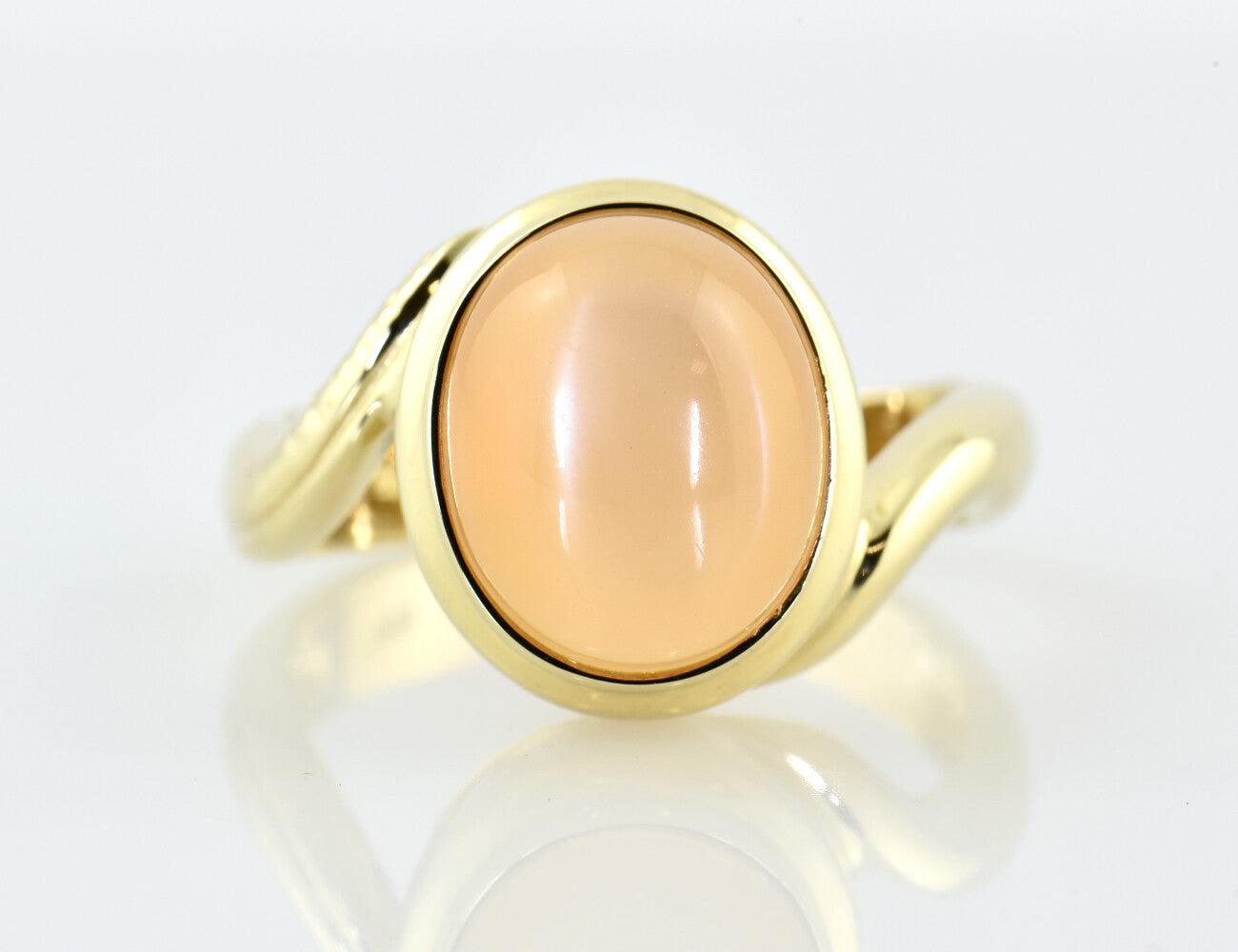 Ring Mondstein 375/000 9 K Gelbgold