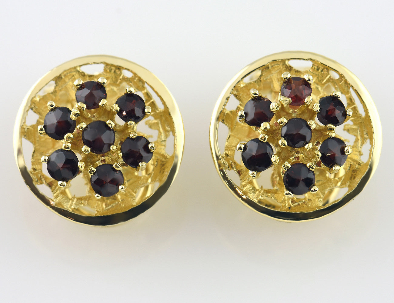 Ohrclip Granat 585/000 14 K Gelbgold
