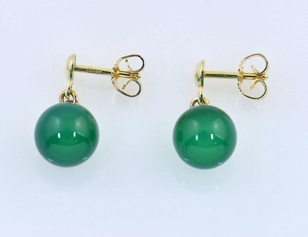 Ohrringe Jade  585/000 14 K Gelbgold Ohrstecker