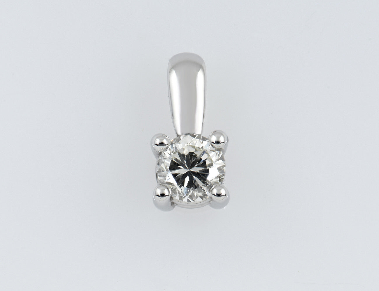 Diamant Solitär Anhänger 585/000 14 K Weißgold 1 Brillant  0,48 ct