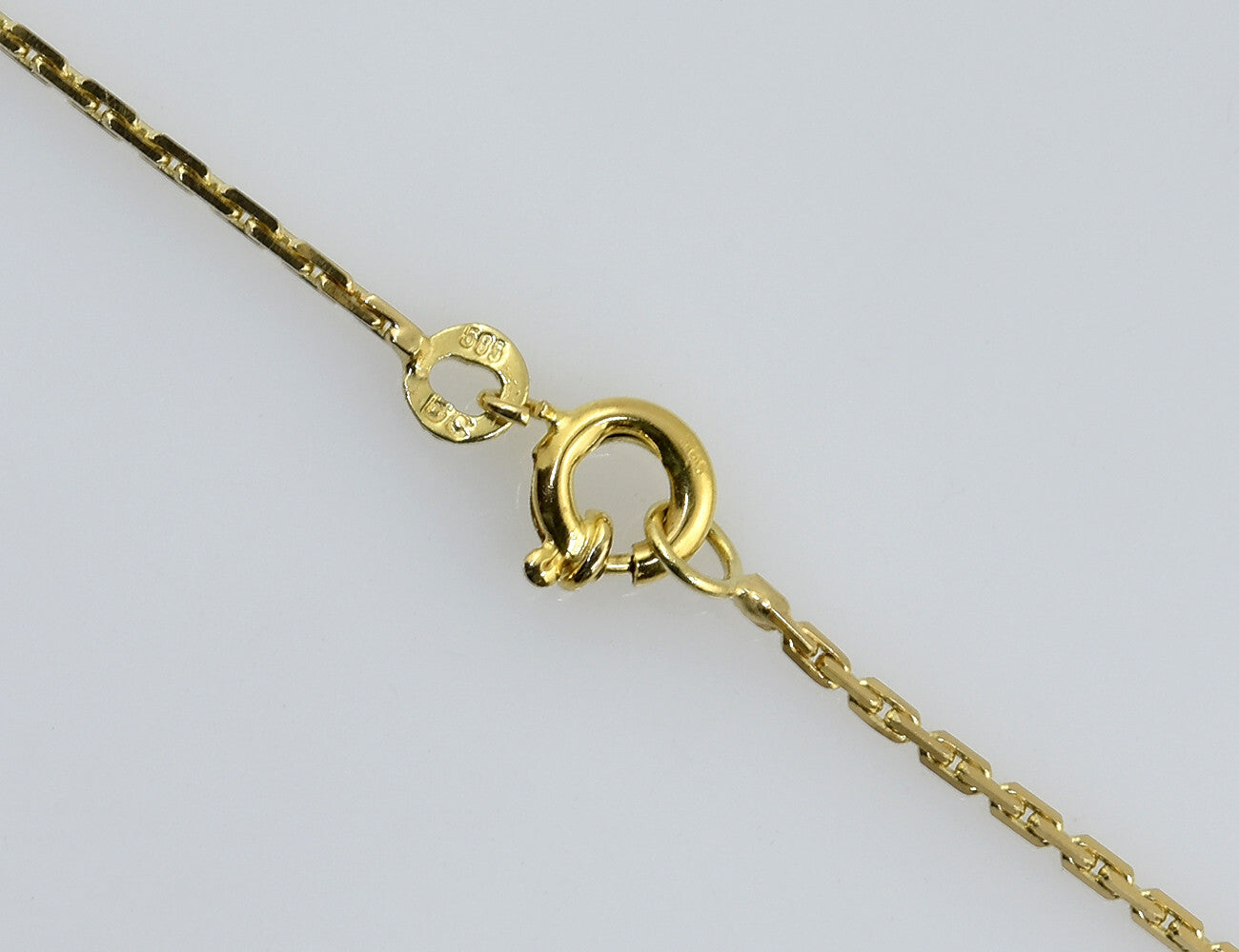 Kette 585/000 14 K Gelbgold Collier 3 Brillanten zus. 0,08 ct, 42 cm lang
