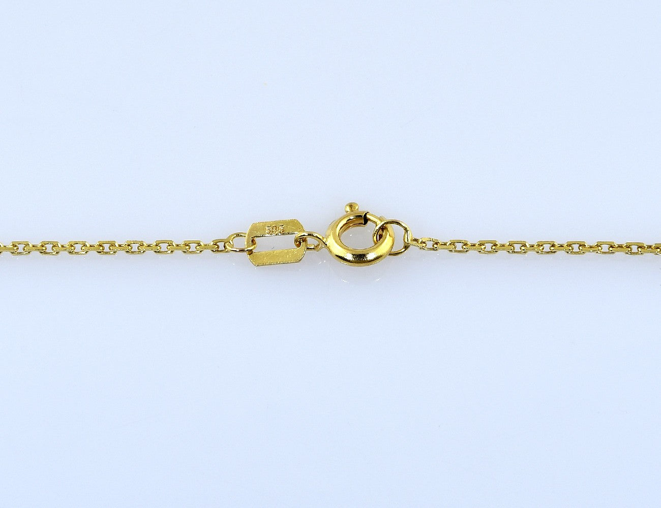 Kette 585/000 14 K Gelbgold Collier 1 Brillant 0,02 ct, 42 cm lang