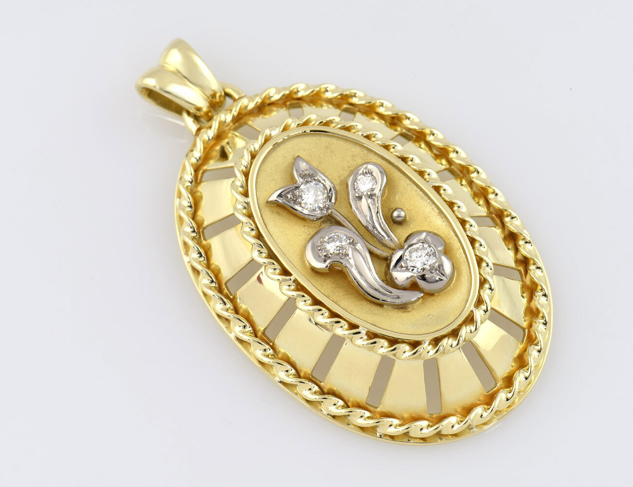 Anhänger Diamant 585/000 14 K Gelbgold 4 Brillanten zus. 0,28 ct