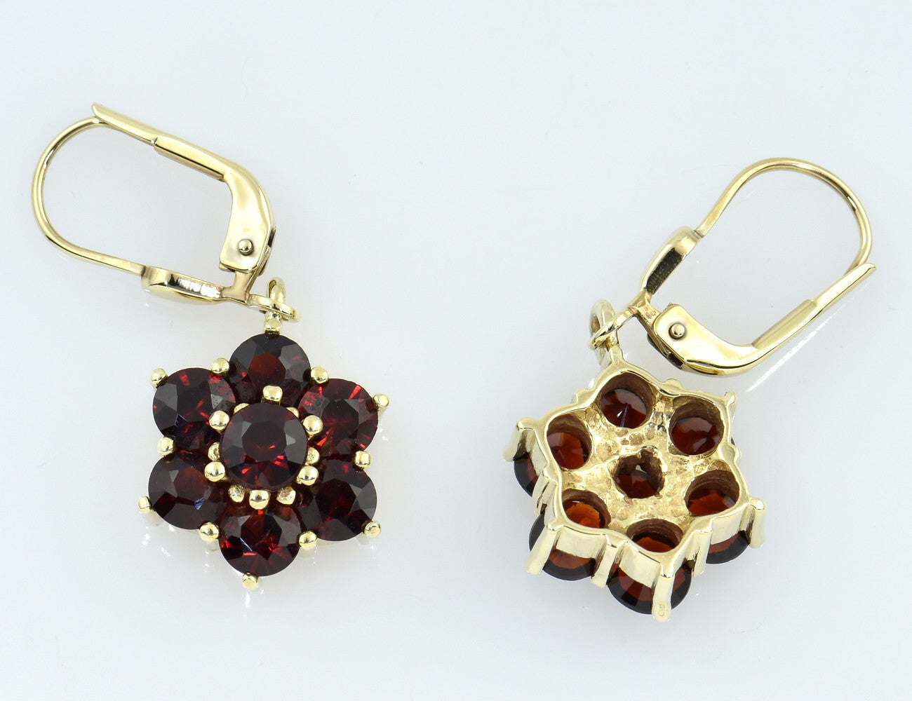 Ohrringe Ohrhänger Granat 333/000 8 K Gelbgold