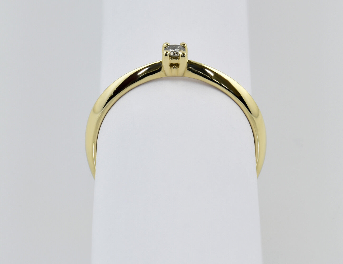 Solitär Diamant Ring 585/000 14 K Gelbgold Brillant 0,06 ct