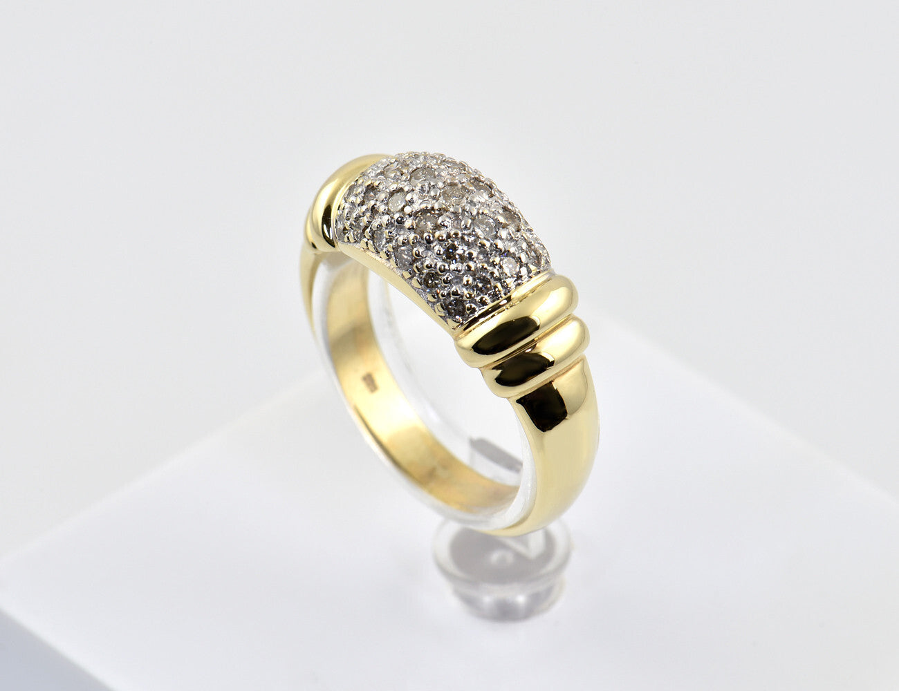 Diamant Ring 585/000 14 K Gelbgold 30 Brillanten zus. 0,45 ct