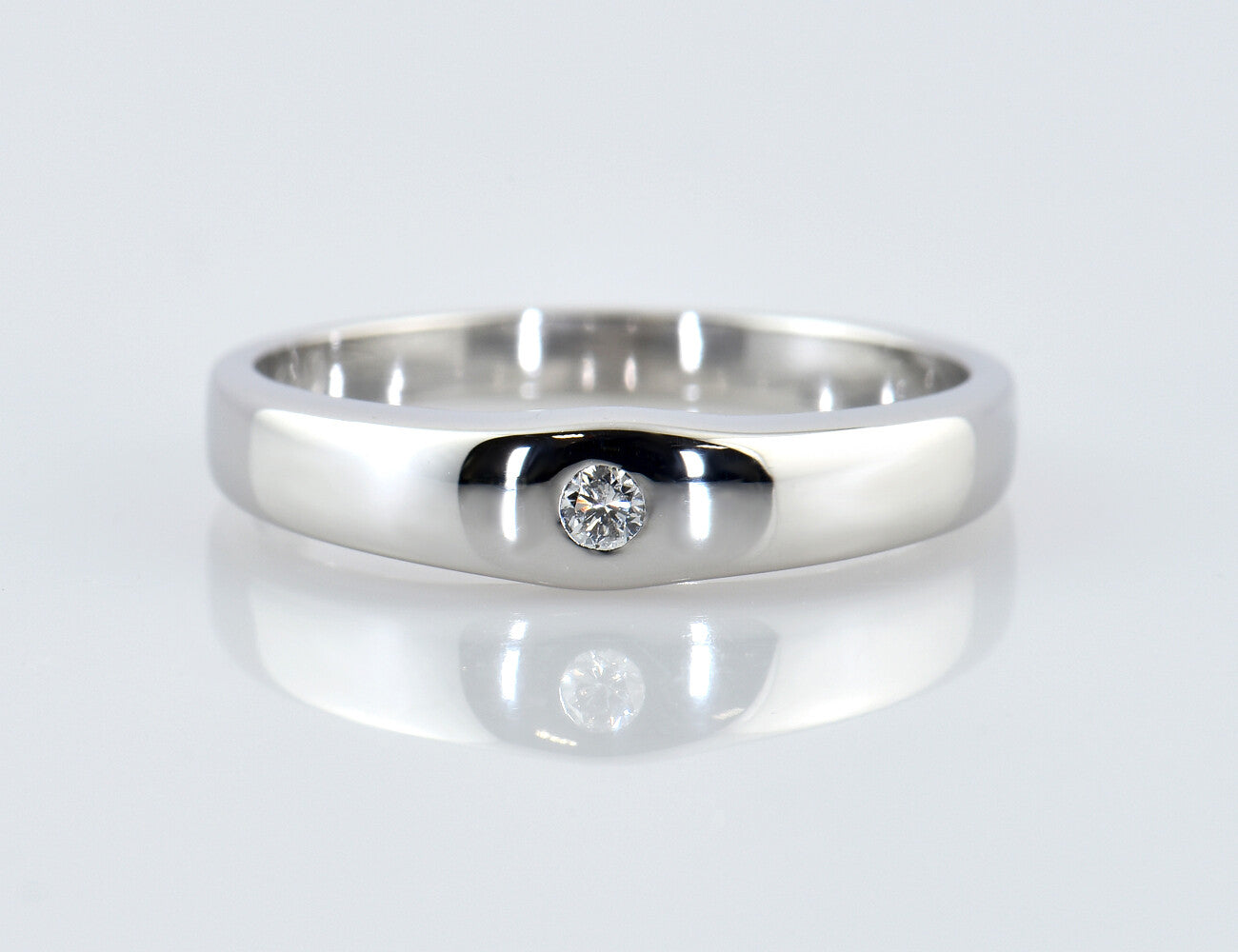 Diamant Solitär Ring 590/00 14 K Weißgold Brillant 0,03 ct