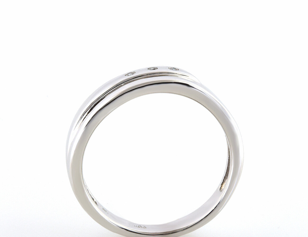 Diamant Ring 585/000 14 K Weißgold 3 Diamanten zus. 0,03 ct