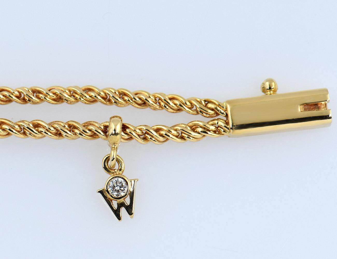Wellendorf Armband 750/000 18 K Gelbgold 5 Diamanten zus. 0,20 ct, 18 cm