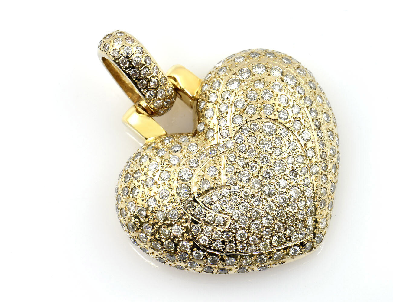 Anhänger Herz 750/000 18 K Gelbgold 240 Brillanten zus. 2,50 ct