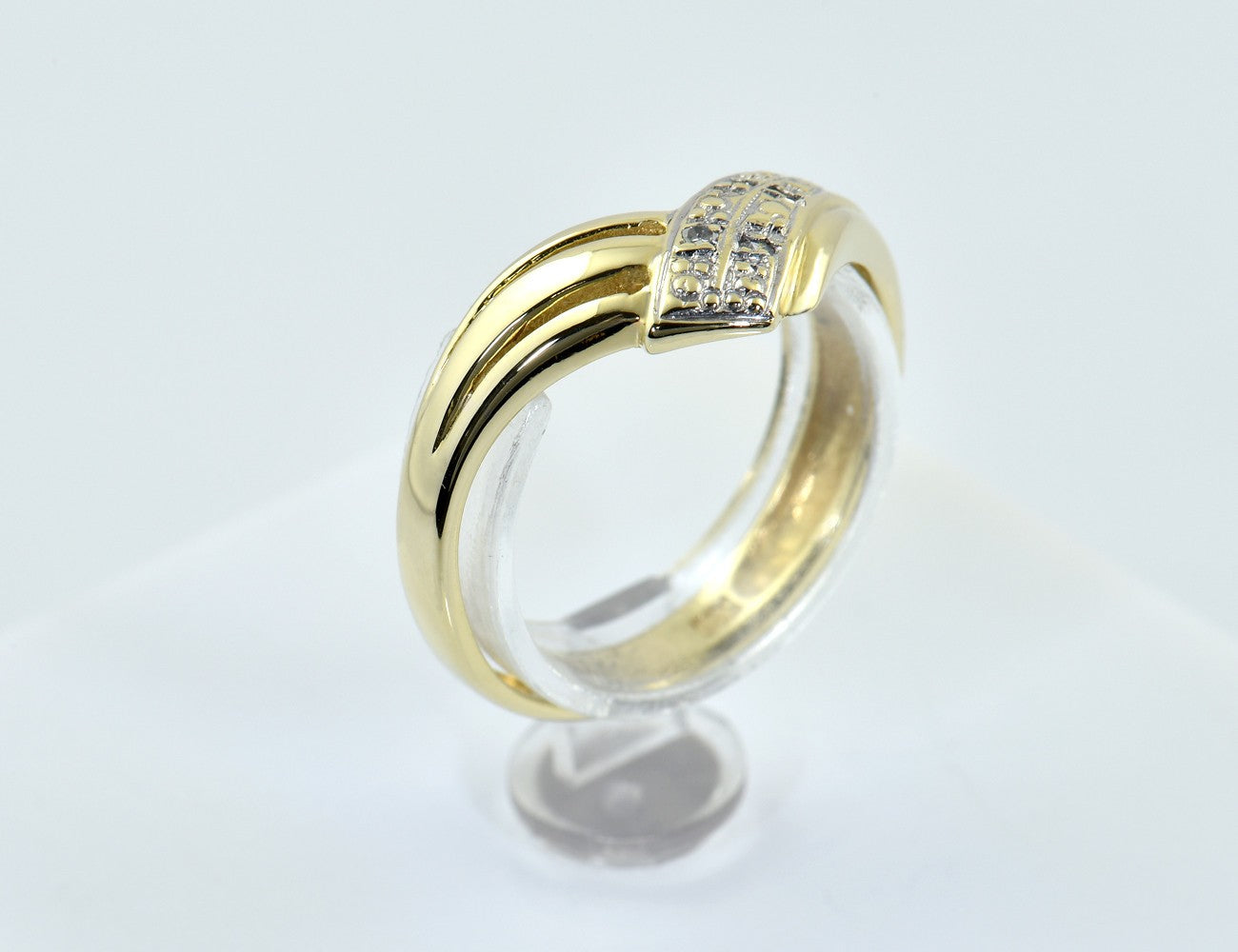 Diamant Ring 585/000 14 K Gelbgold 2 Diamanten zus. 0,02 ct