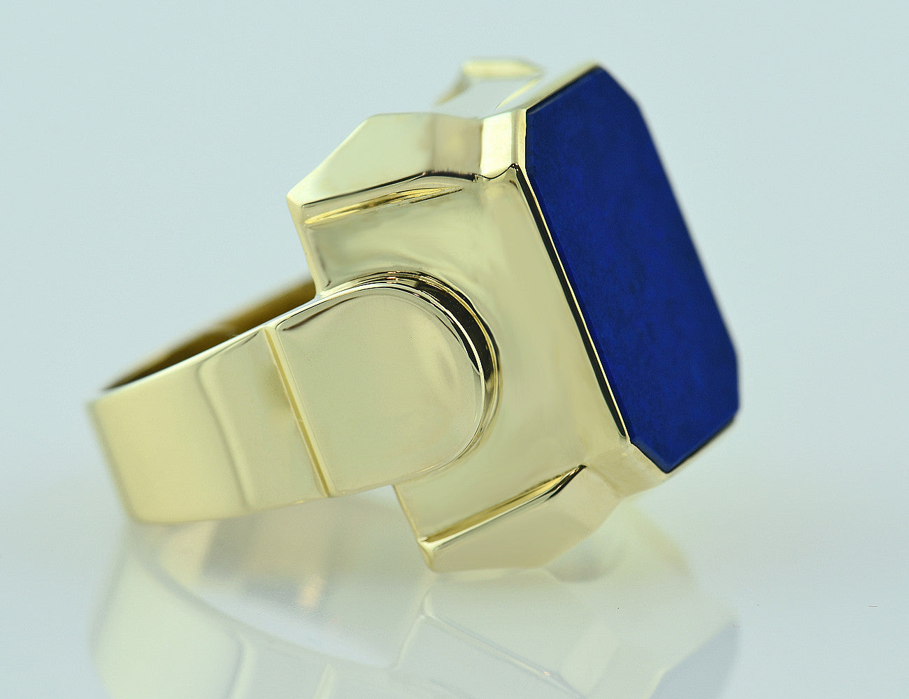 Lapis Herren Ring 585/000 14 K Gelbgold
