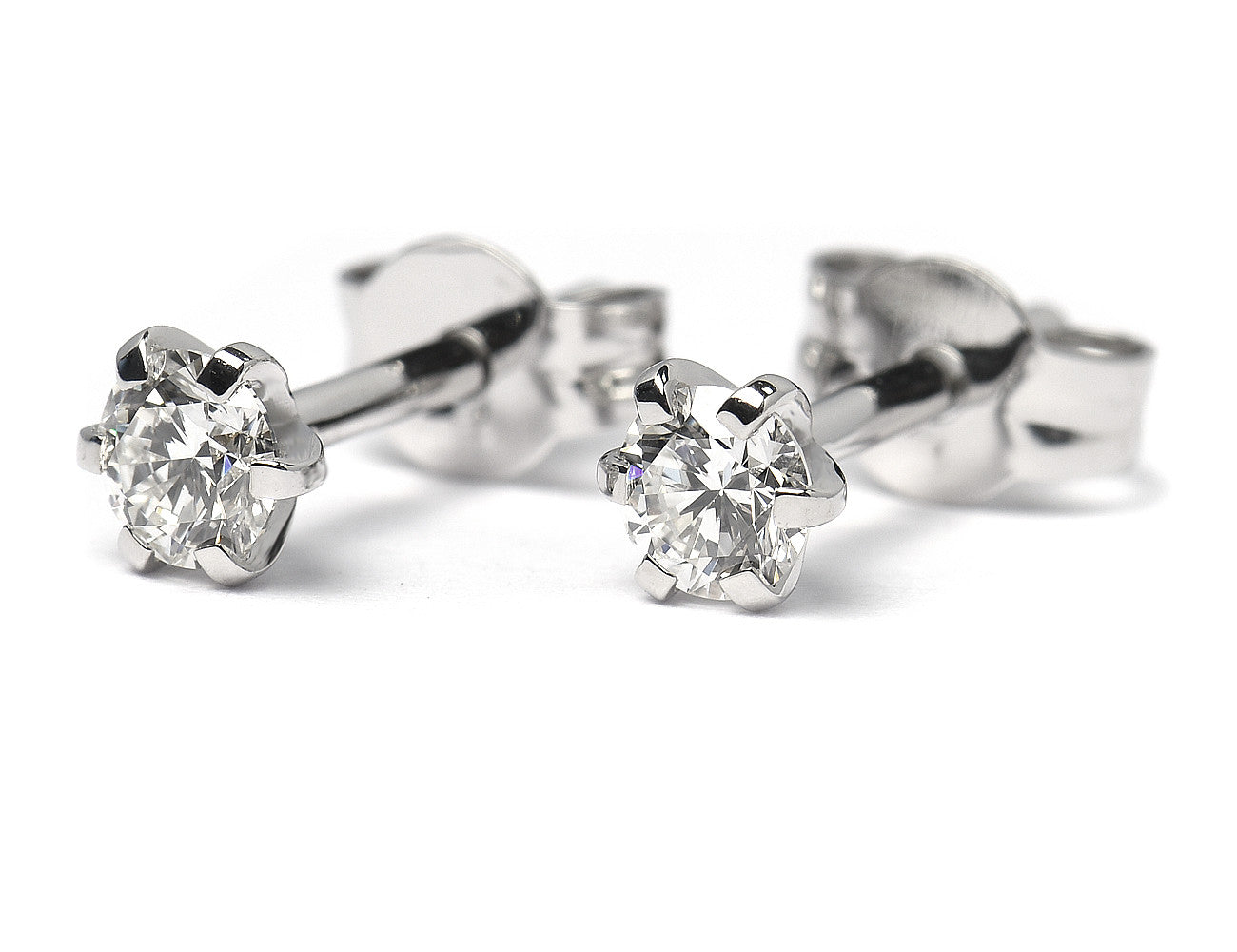 Solitär Brillant Ohrstecker Ohrringe 585 14 K Weißgold, 2 Diamanten zus. 0,40 ct
