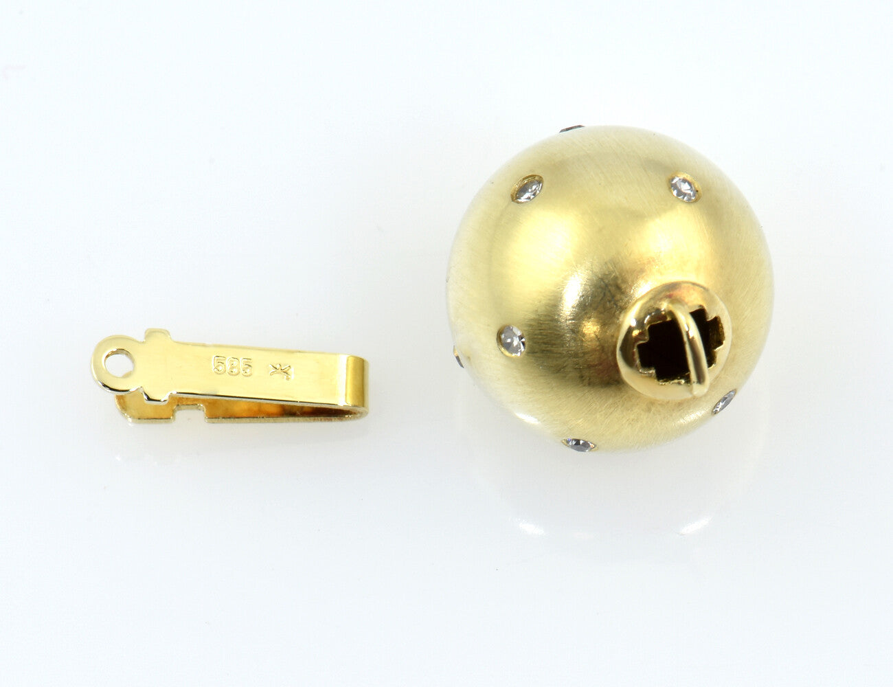 Perlenkettenschloß 585/000 14 K Gelbgold 10 Diamanten zus. 0,10 ct