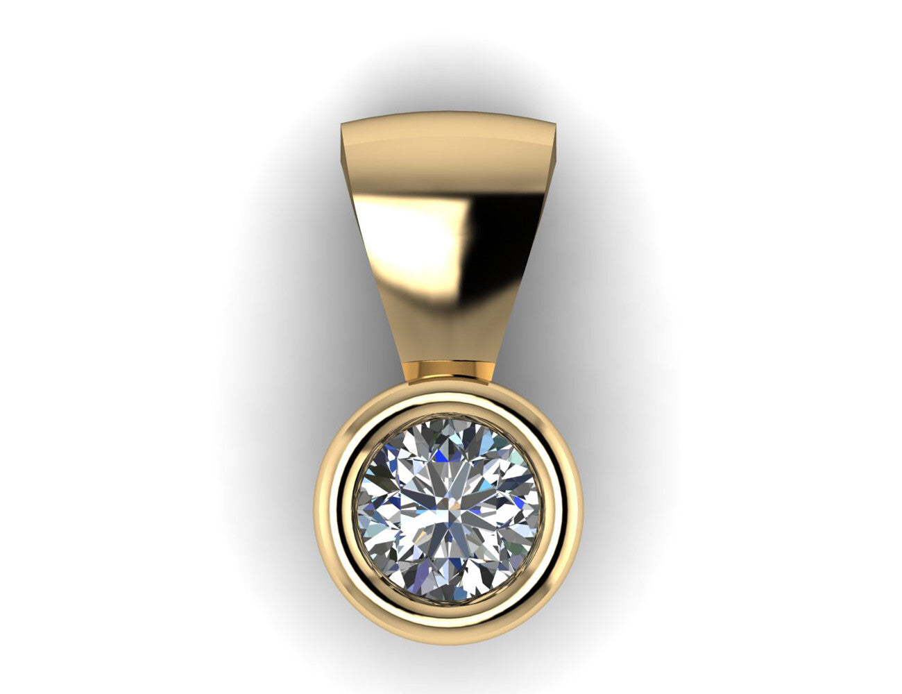 Diamant Solitär Anhänger 585/000 14 K Gelbgold 1 Brillant  0,07 ct