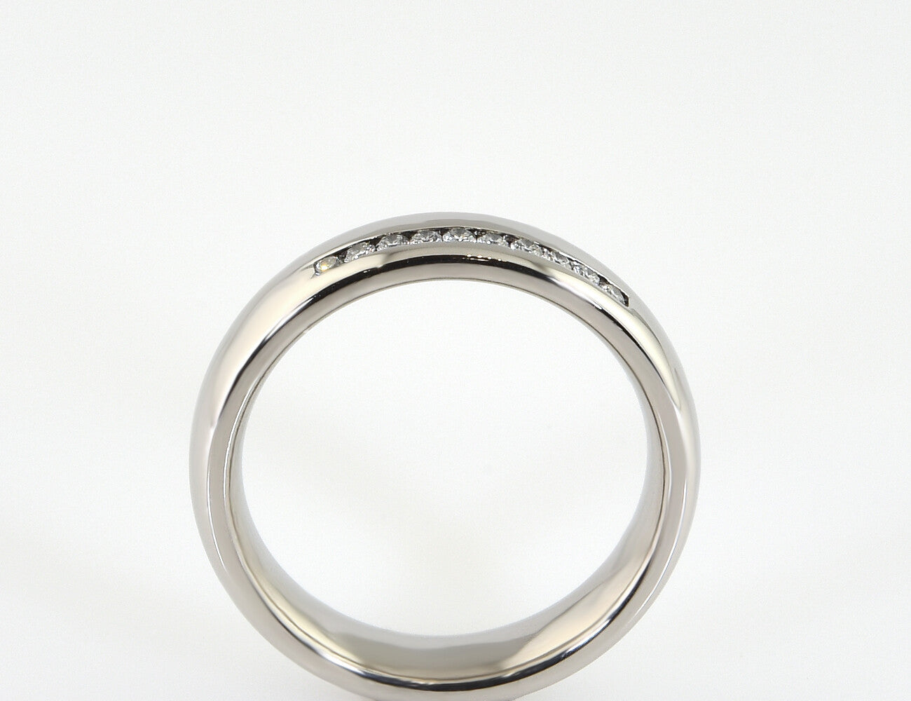 Diamond ring 950/000 palladium 10 diamonds total 0.15 ct