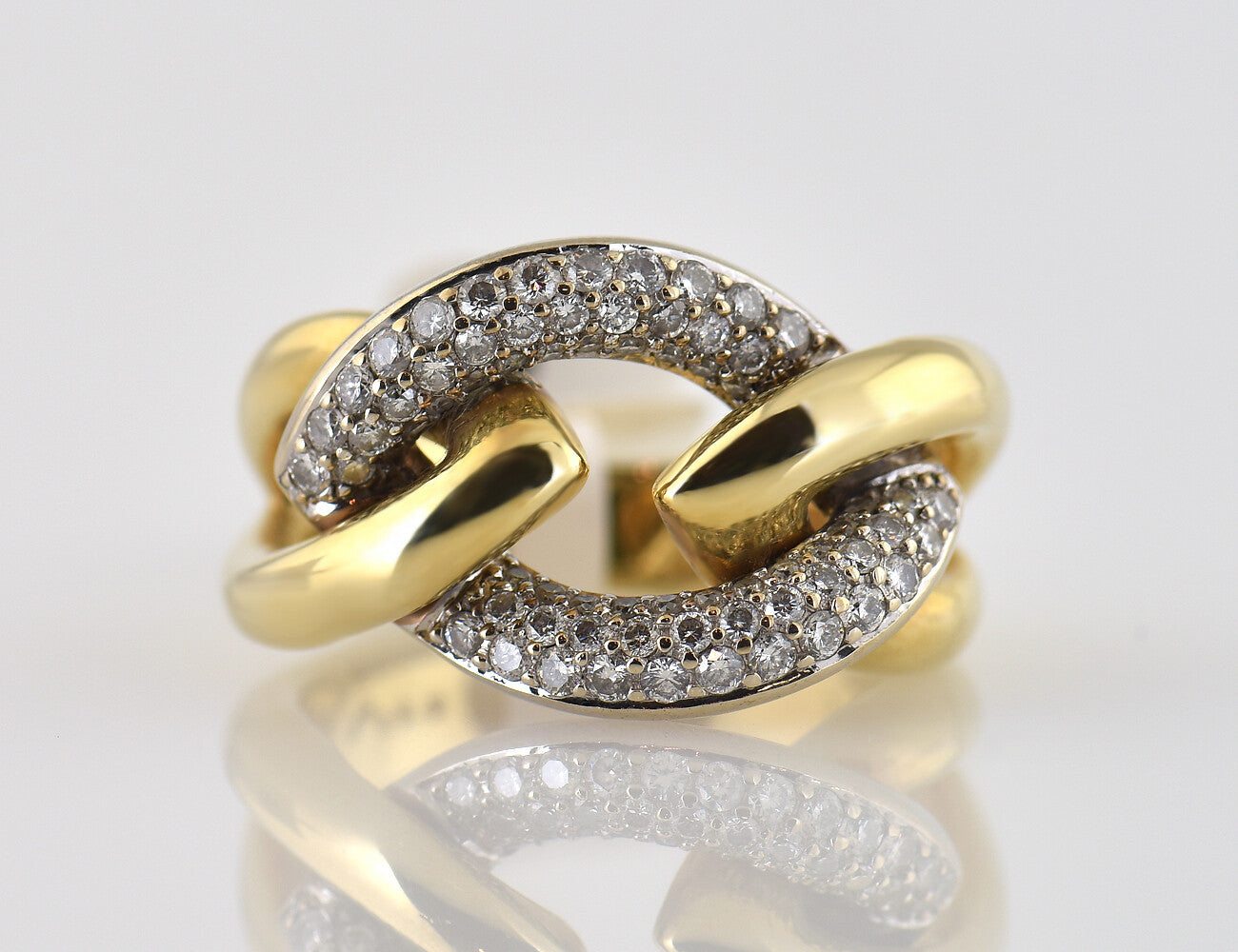 Diamant Ring 585/000 14 K Gelbgold 68 Brillanten zus. 0,69 ct