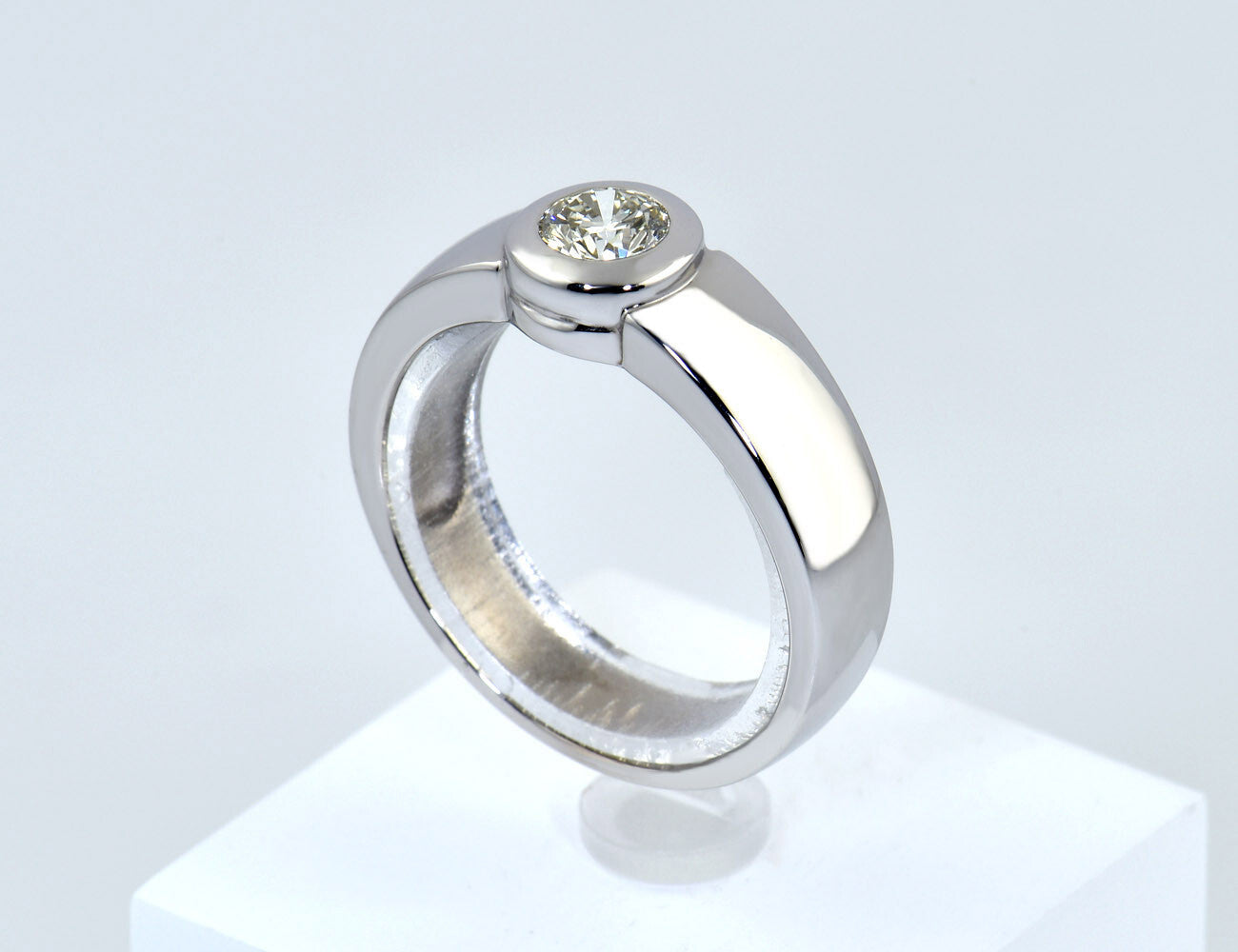 Solitär Diamant Ring 585/000 14 K Weißgold Brillant 0,50 ct