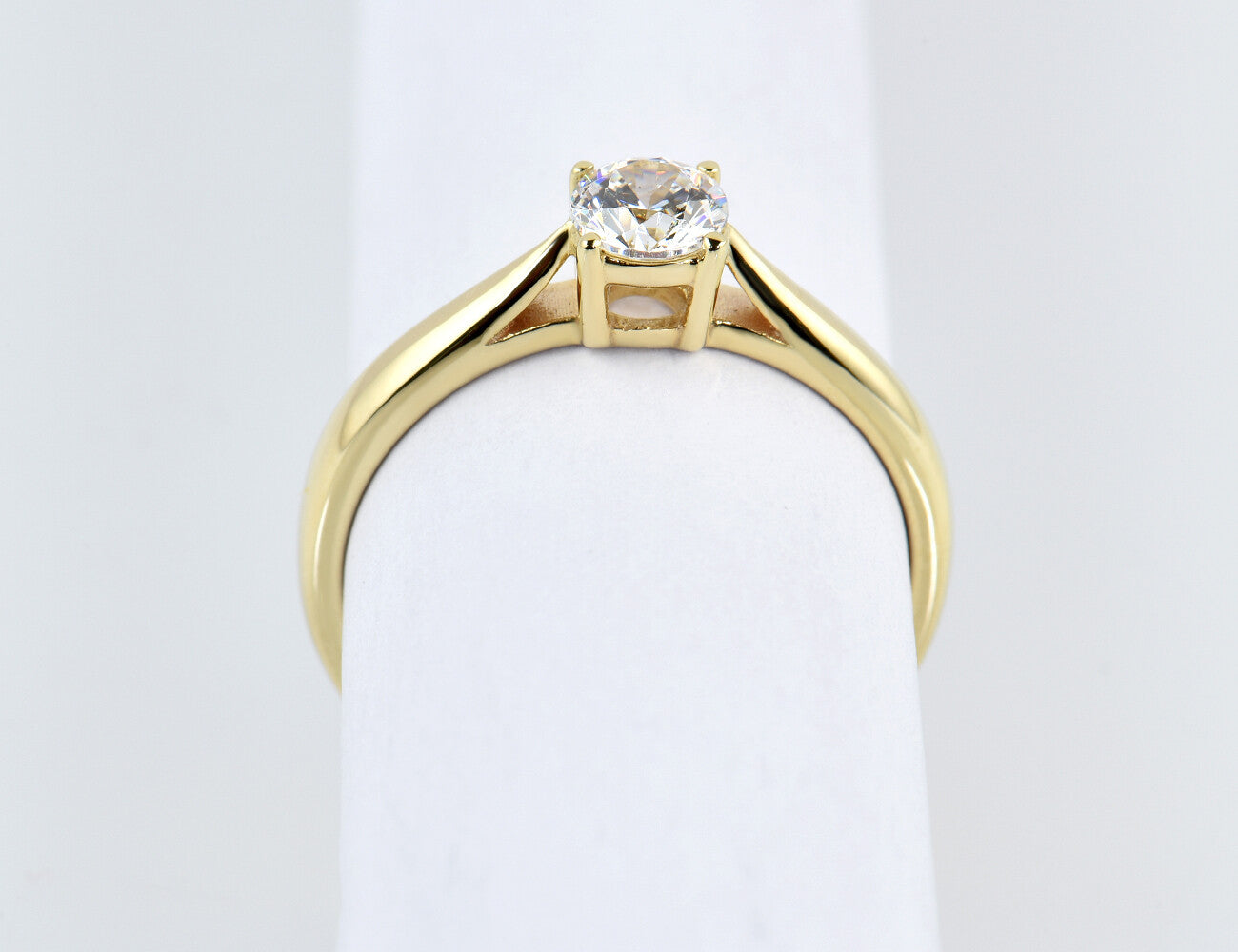 Solitär Swarovski Ring 585/000 14 K Gelbgold 0,70 ct Swarovski