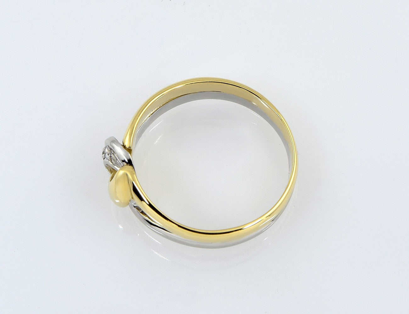 Diamant Ring 750/000 18 K Gelb-/ Weißgold 2 Brillanten zus. 0,02 ct