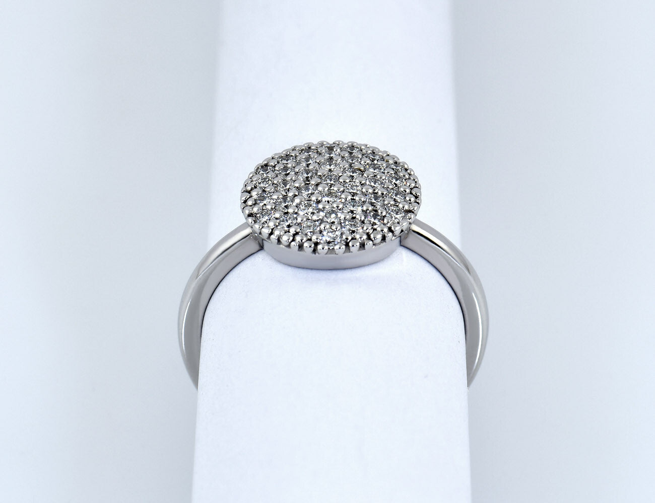 Diamant Ring 585/000 14 K Weißgold 37 Brillanten Lab Crown CVD zus. 0,60 ct