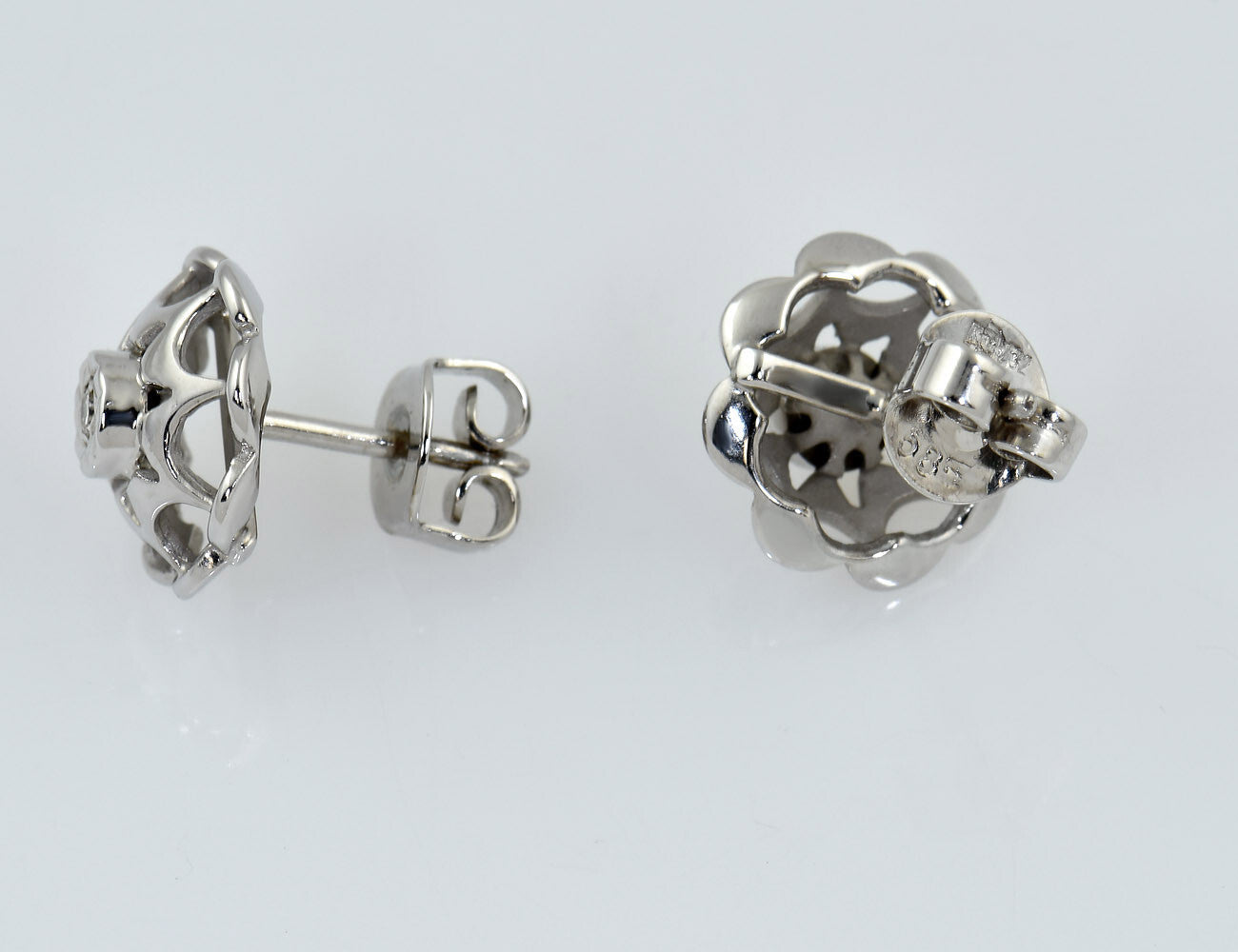Ohrstecker Diamant 585/000 14 K Weißgold, 2 Diamanten zus. 0,04 ct