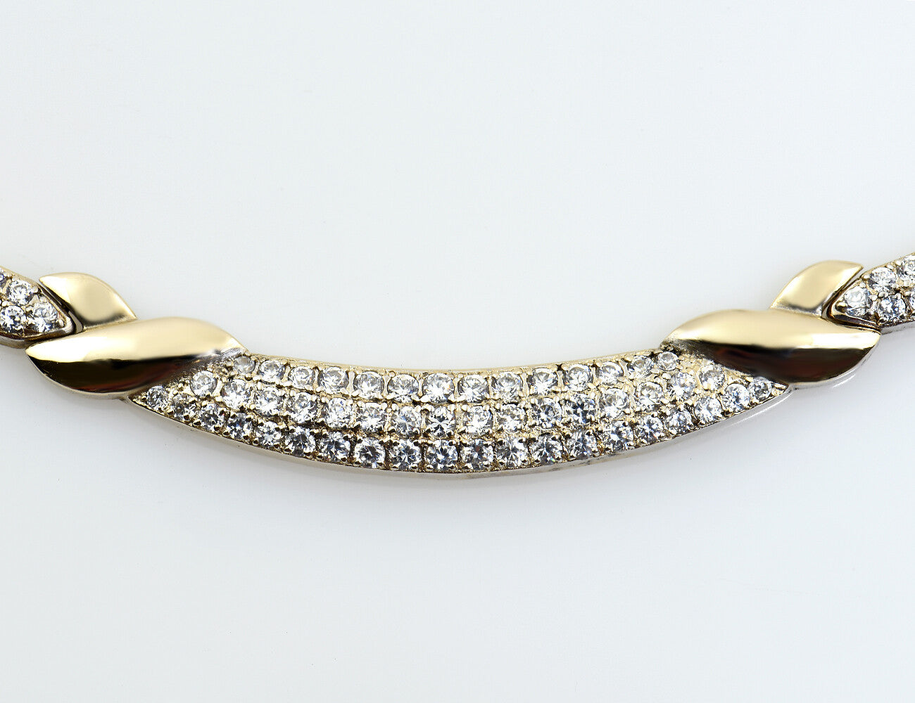 Kette 585/000 14 K Gelbgold Collier Zirkonia 46 cm lang