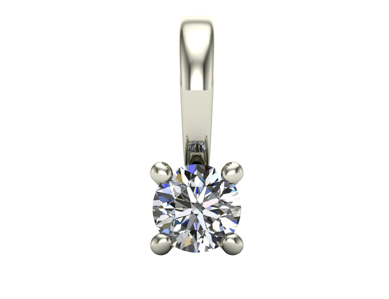 Diamant Solitär Anhänger 585/000 14 K Weißgold 1 Brillant  0,11 ct