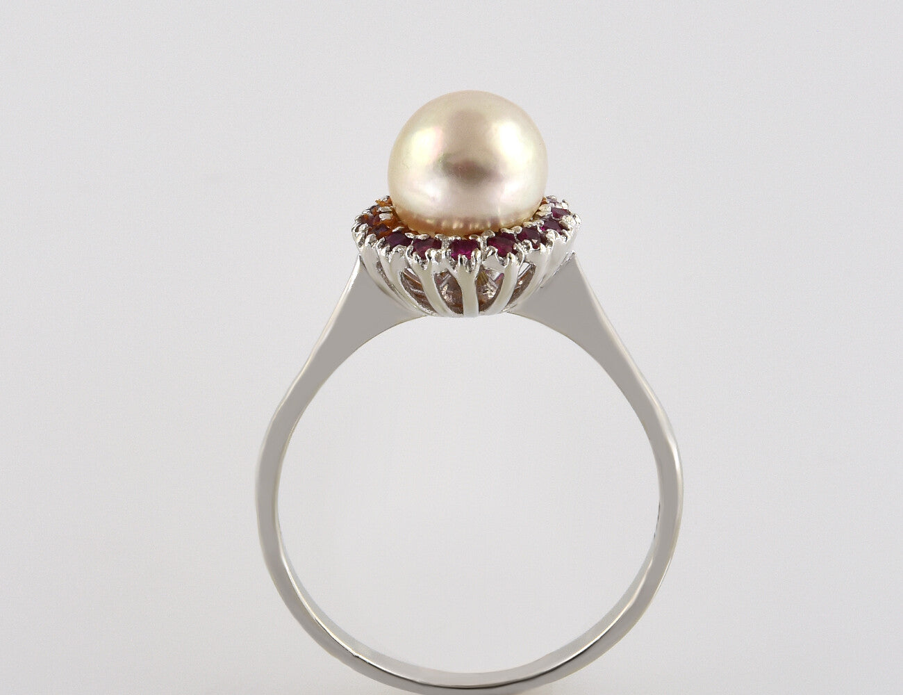 Ring Akoyaperle Rubin 585/000 14 K Weißgold