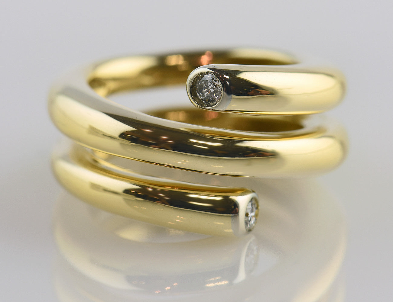 Diamant Ring 750/000 18 K Gelbgold 2 Brillanten zus. 0,10 ct