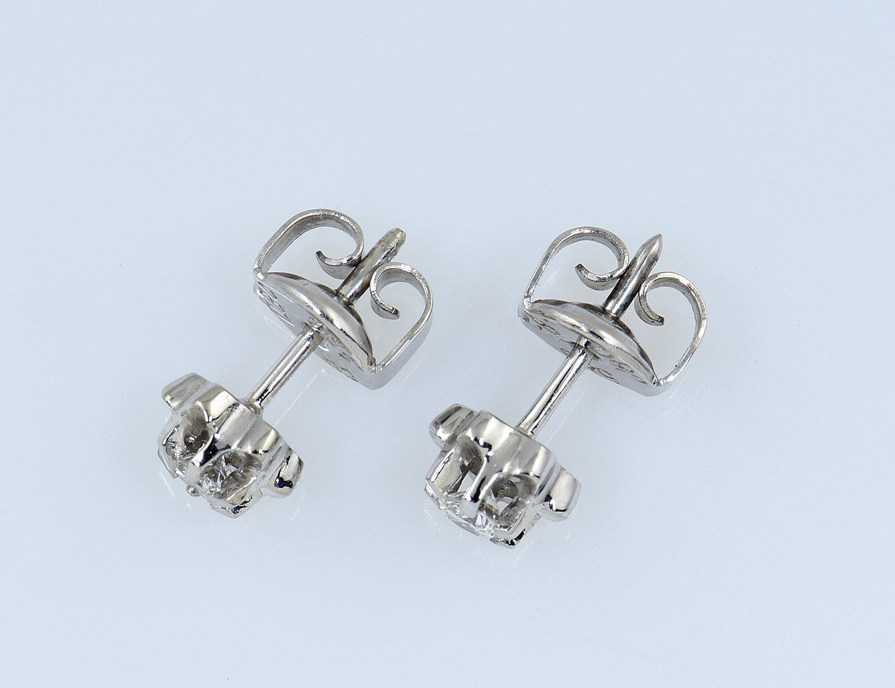 Ohrstecker Solitär Diamant 585/000 14 K Weißgold, 2 Brillanten zus. 0,20 ct