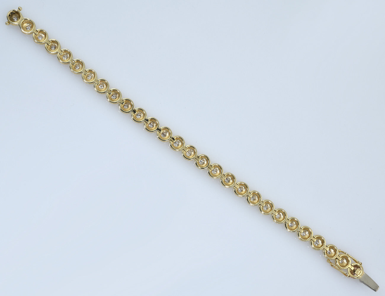 Tennis Armband 585/000 14 K Gelbgold 28 Brillanten zus. 2,00 ct, 19 cm