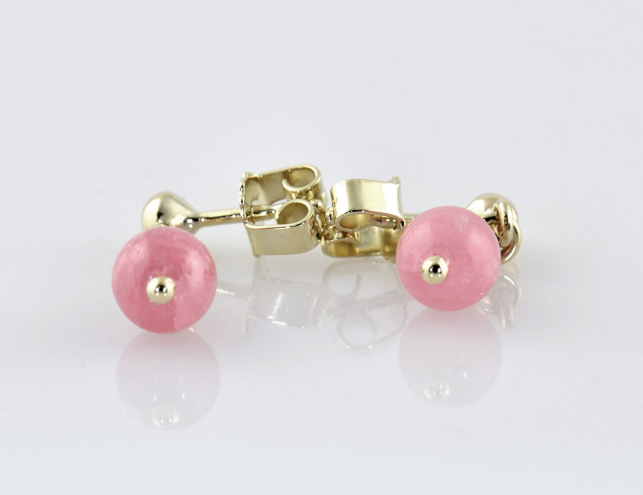 Ohrringe Rhodochrosit  585/000 14 K Gelbgold Ohrstecker