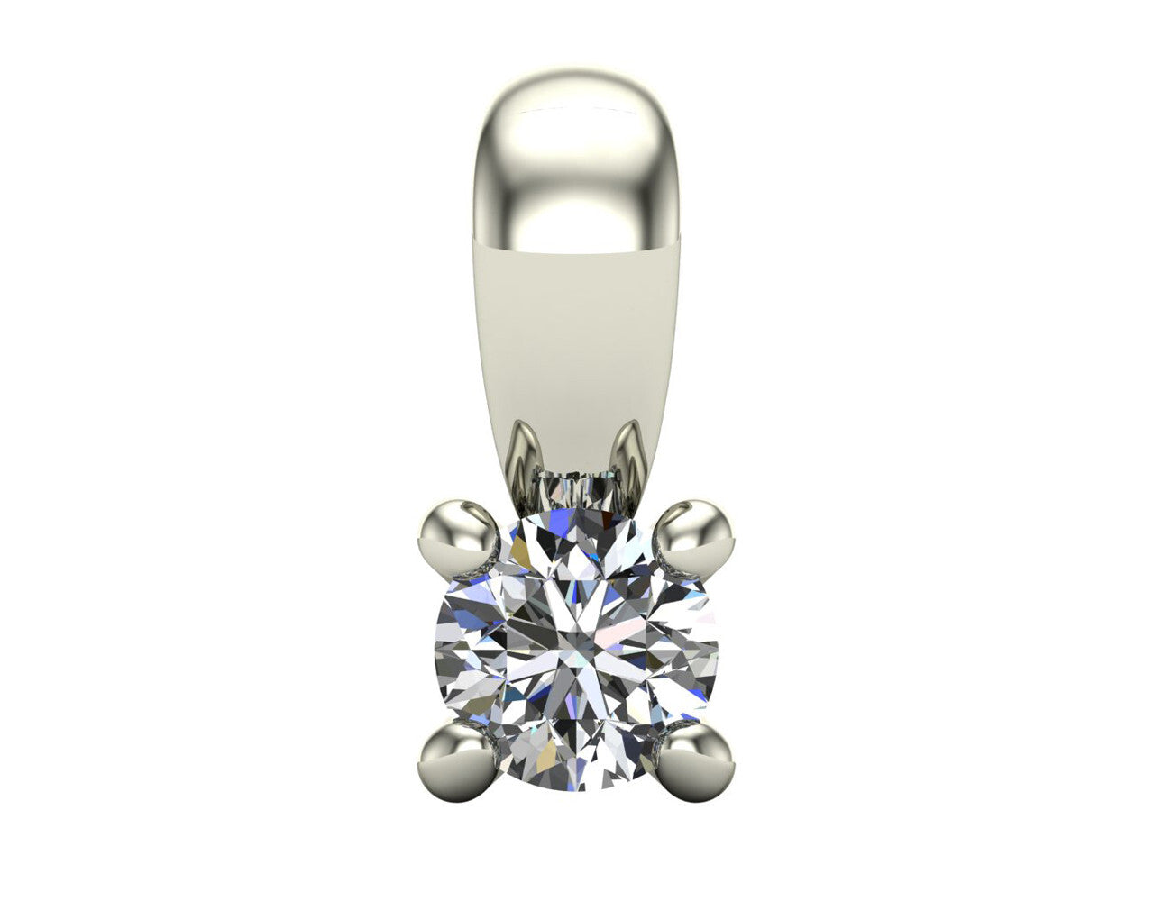 Diamant Solitär Anhänger 585/000 14 K Weißgold 1 Brillant  0,095 ct
