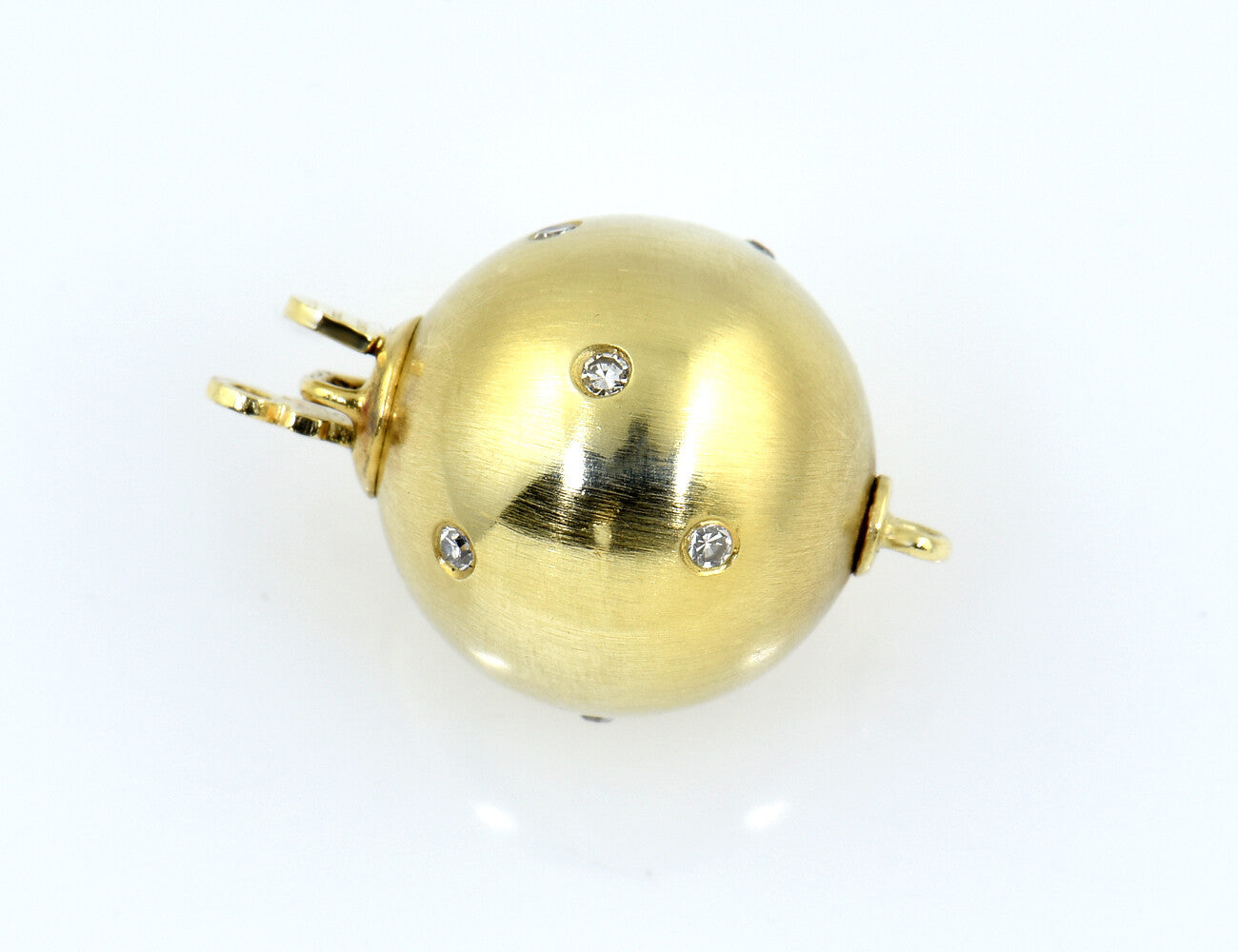 Perlenkettenschloß 585/000 14 K Gelbgold 10 Diamanten zus. 0,10 ct