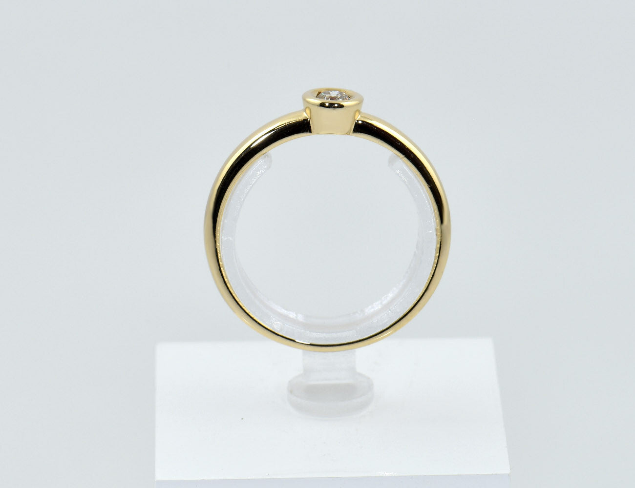 Diamant Solitär Ring 585 Gelb Gold 14 K Brillant 0,08 ct