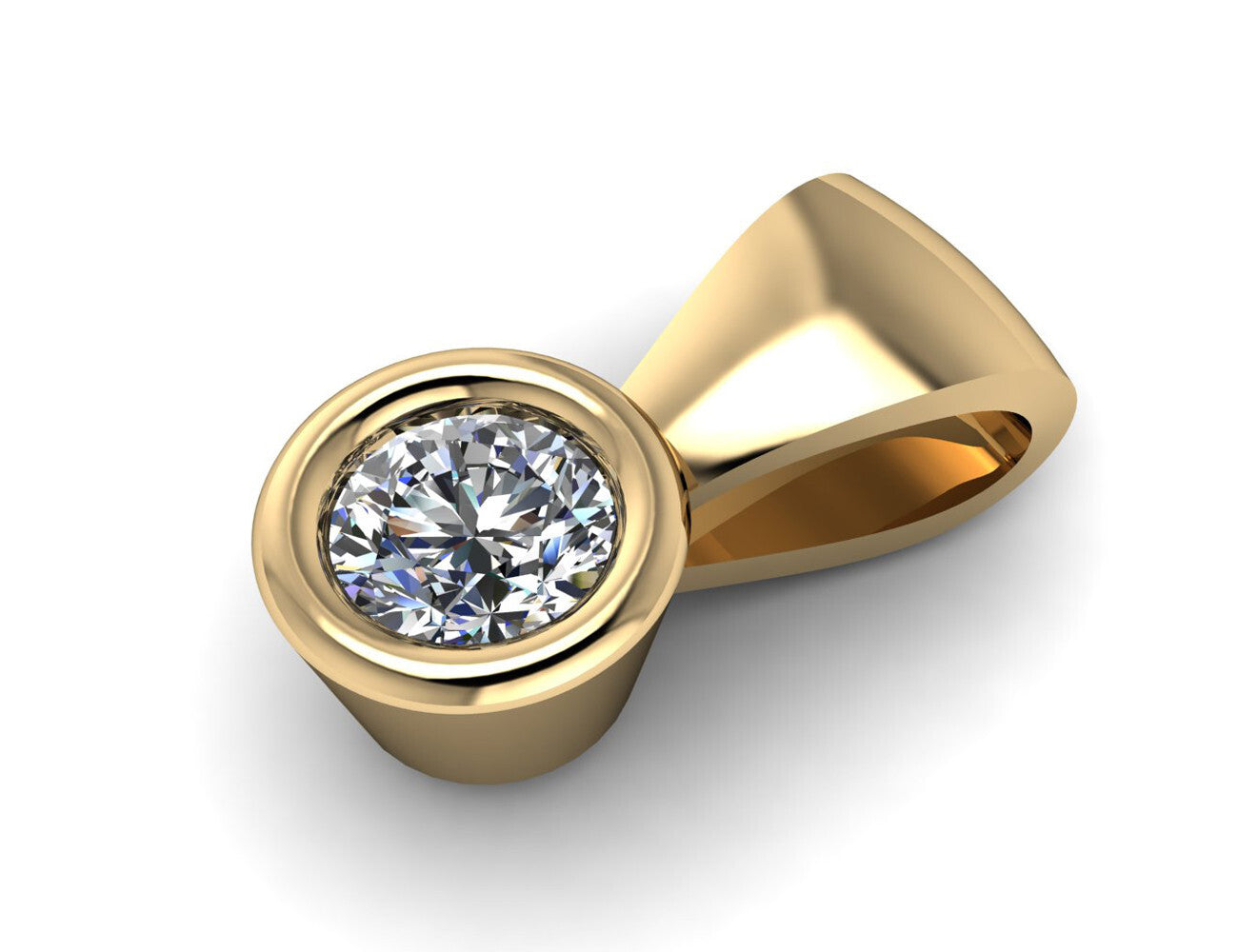 Diamant Solitär Anhänger 585/000 14 K Gelbgold 1 Brillant  0,06 ct