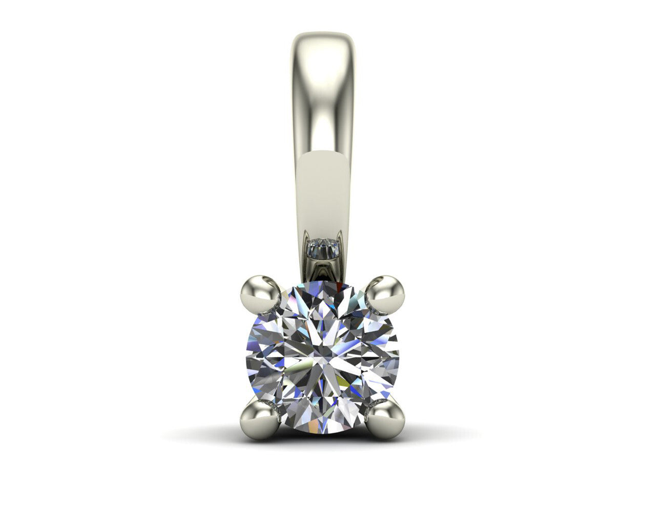Diamant Solitär Anhänger 585/000 14 K Weißgold 1 Brillant  0,07 ct