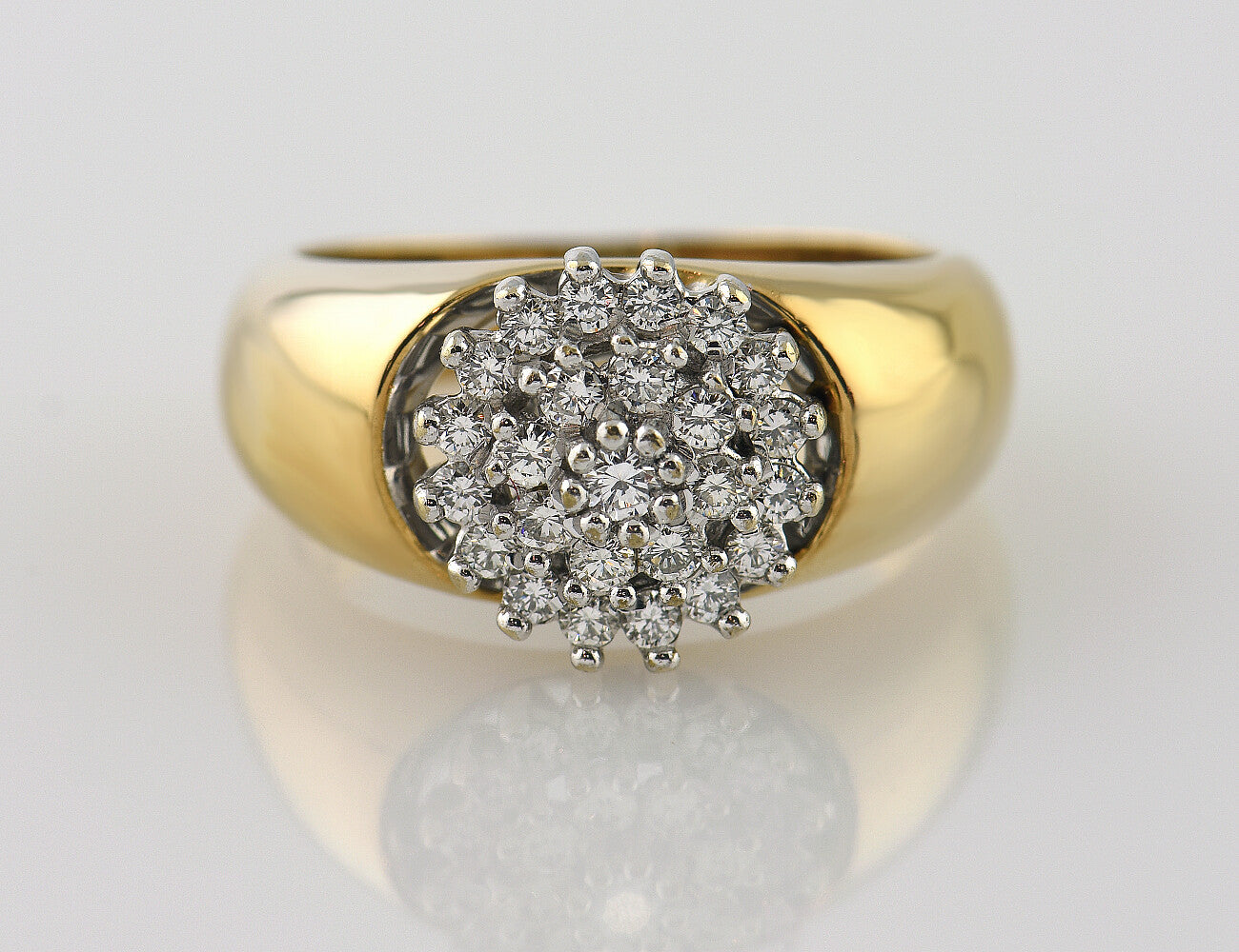 Diamant Ring 585 14 K Gelbgold 25 Brillanten zus. 0,40 ct