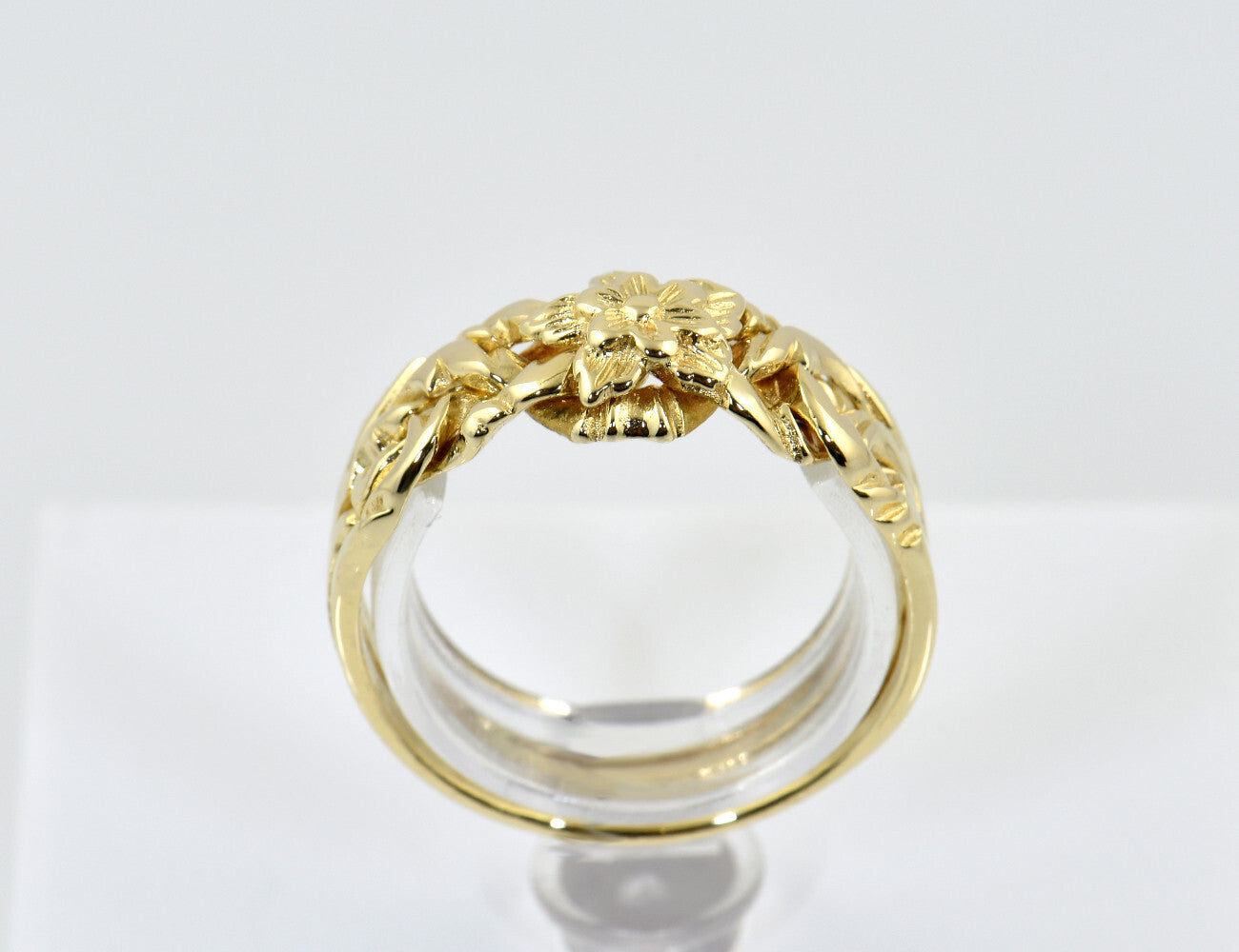 Puzzle Ring 585/000 14 K Gelbgold 4 Ringe Ineinander verschlungen