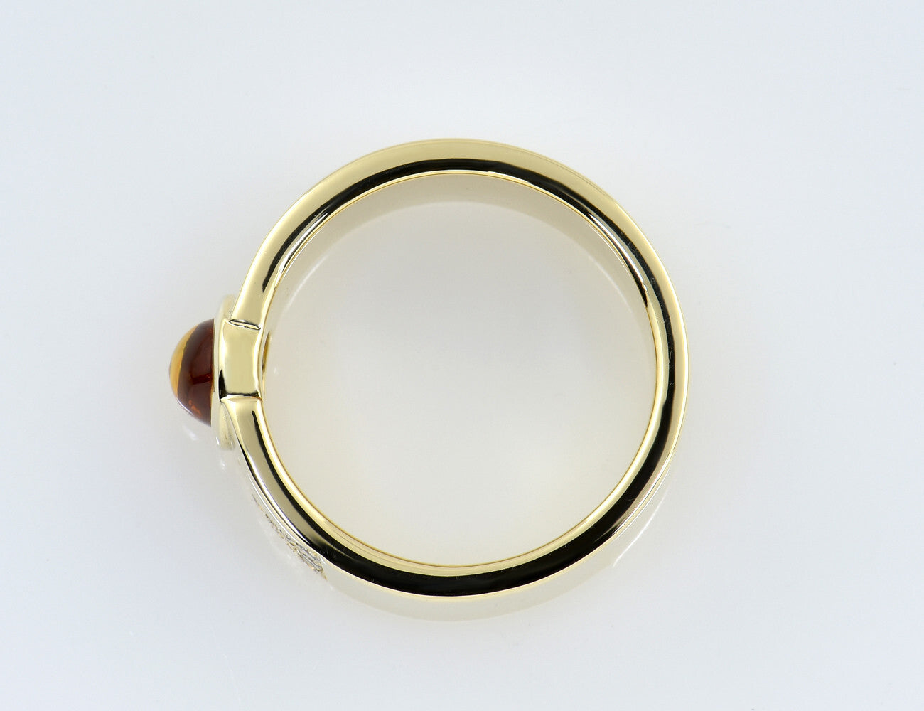 Diamant Ring und gelber Saphir 585/000 14 K Gelbgold 10 Brillanten zus. 0,15 ct