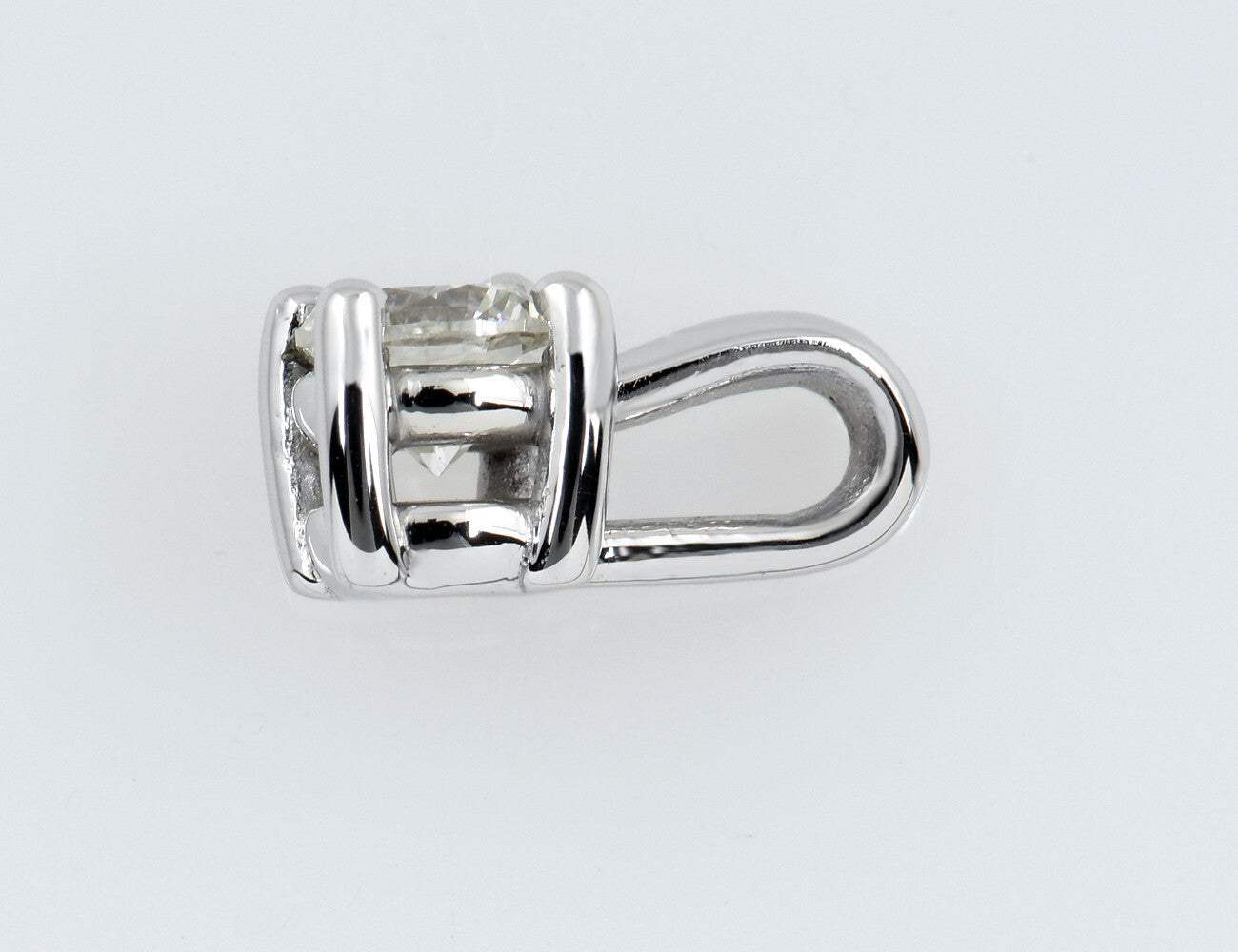Diamant Solitär Anhänger 585/000 14 K Weißgold 1 Brillant  0,48 ct