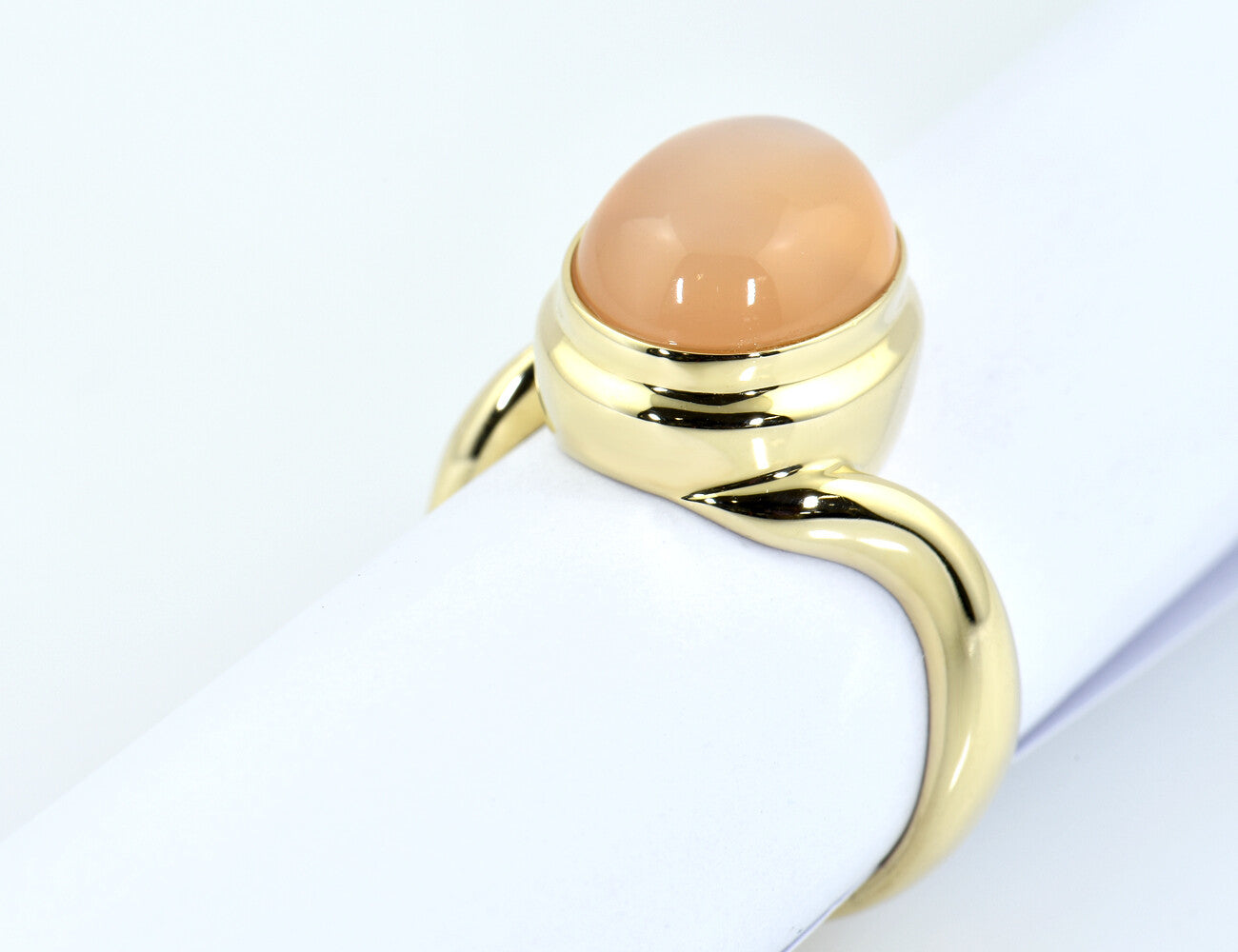 Ring Mondstein 375/000 9 K Gelbgold
