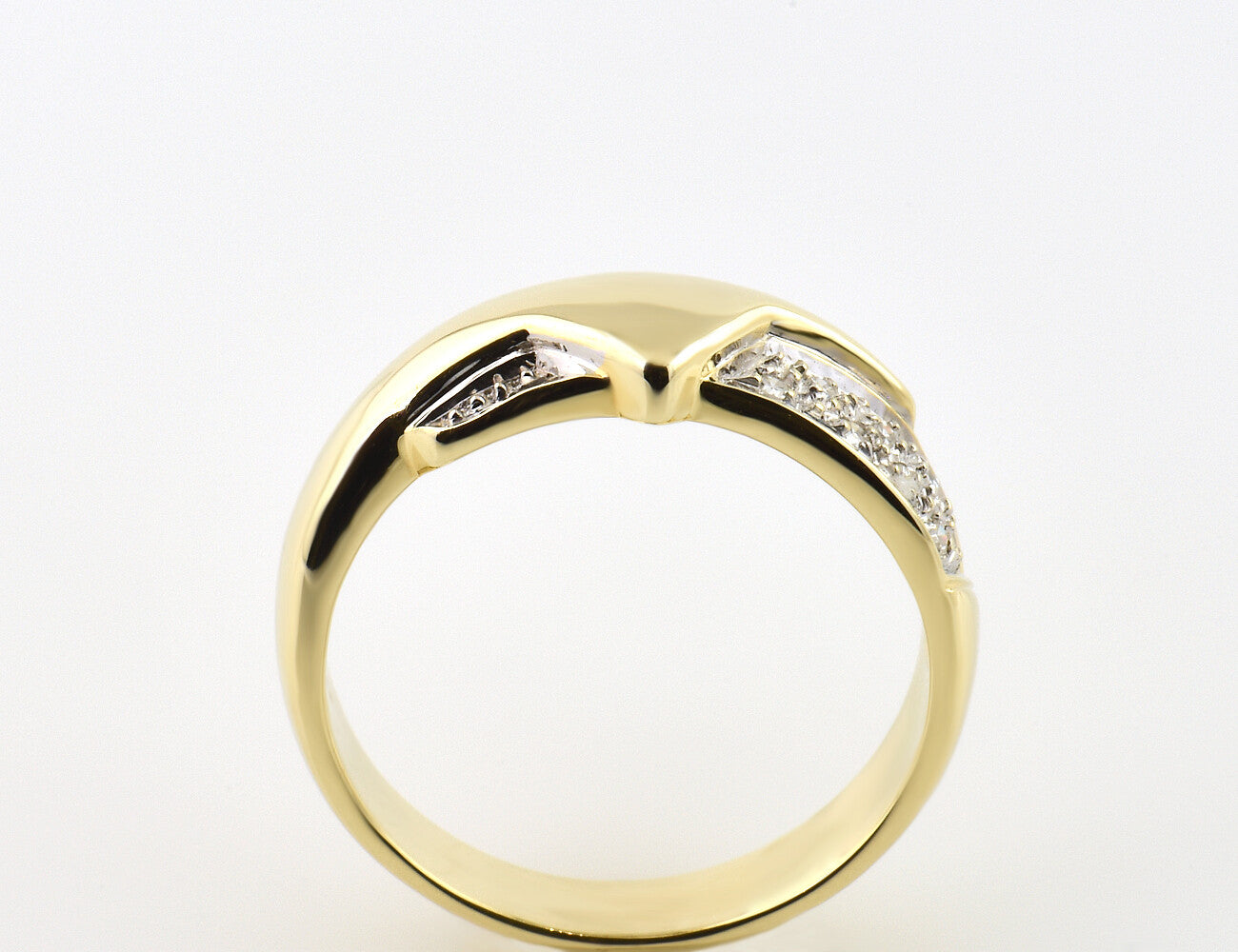 Diamant Ring 585/000 14 K Gelbgold 8 Diamanten zus. 0,08 ct