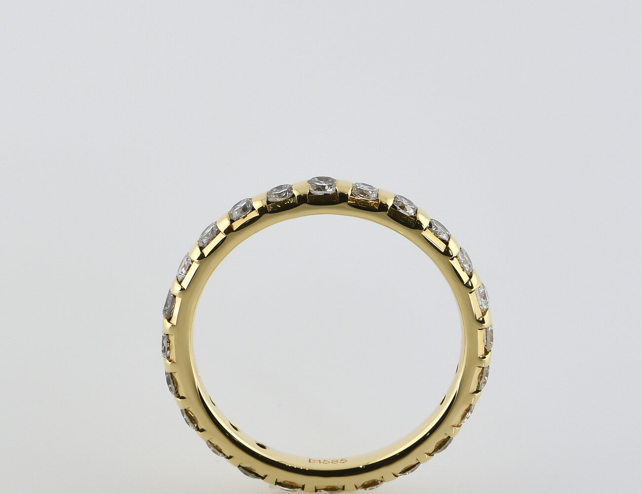 Diamant Ring Memory 585/000 14 K Gelbgold 24 Brillanten zus. 1,00 ct
