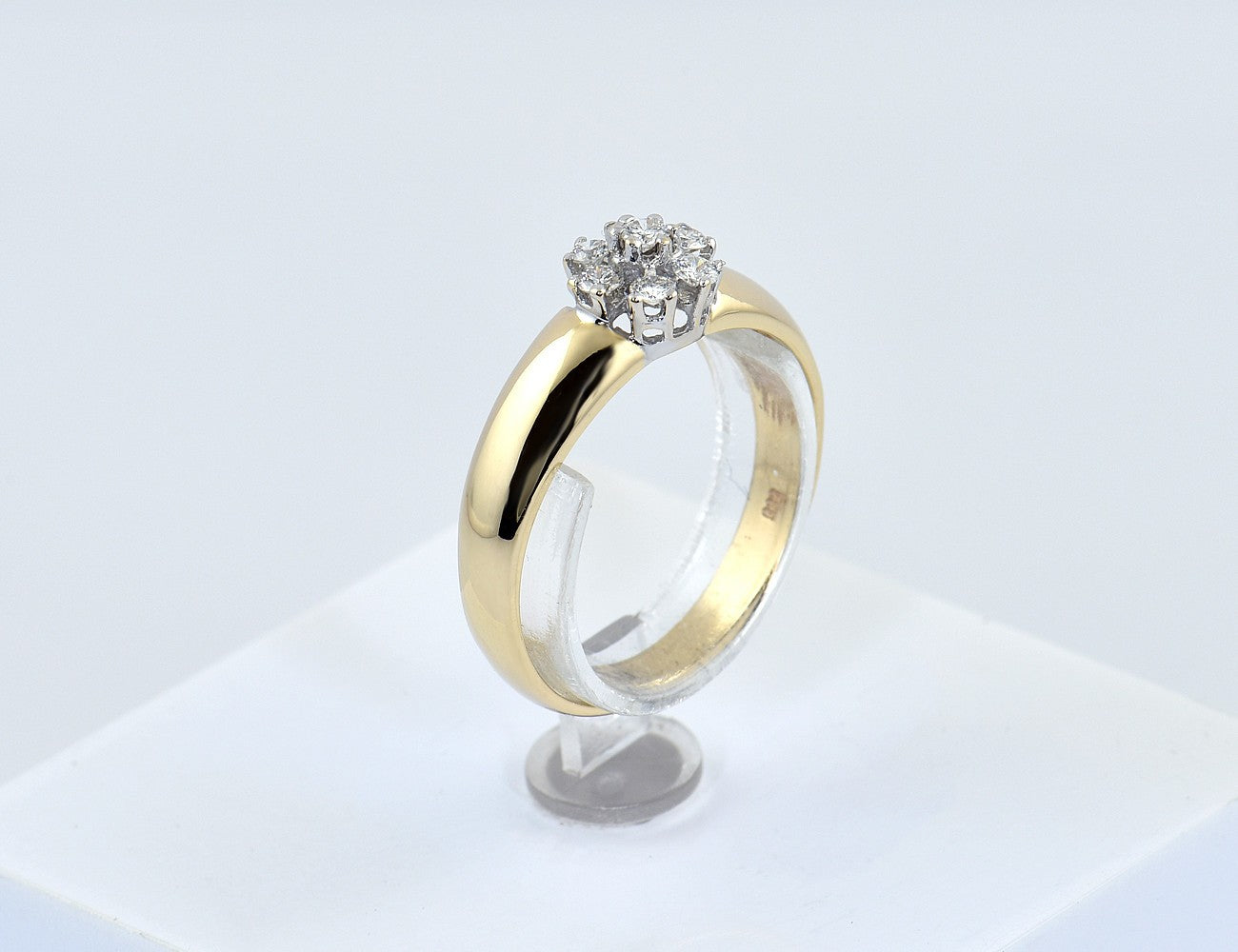 Diamant Ring 585/000 14 K Gelbgold 7 Brillanten zus.  0,20 ct