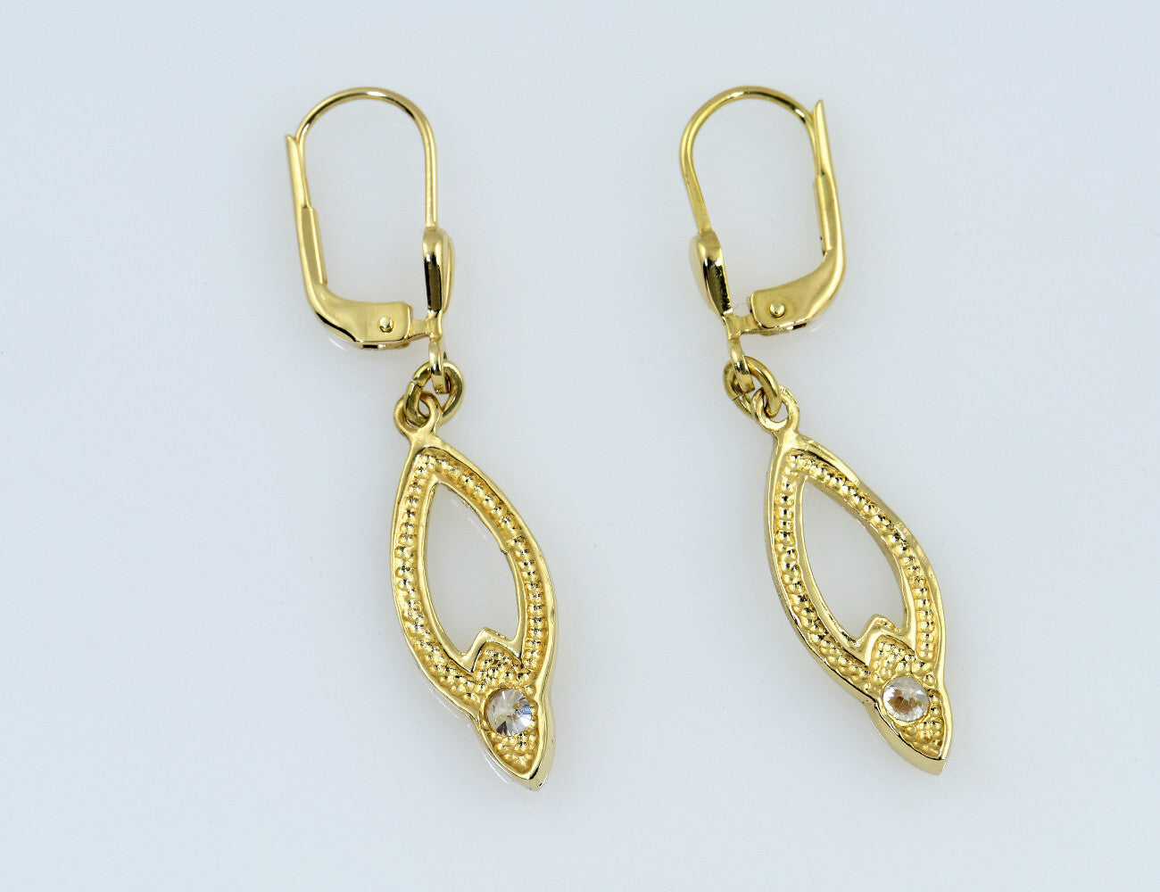 Ohrringe Ohrhänger 585/000 14 K Gelbgold, Zirkonia