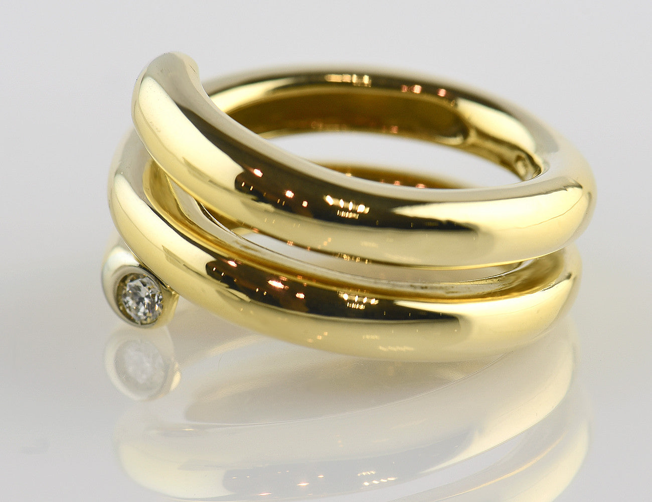 Diamant Ring 750/000 18 K Gelbgold 2 Brillanten zus. 0,10 ct
